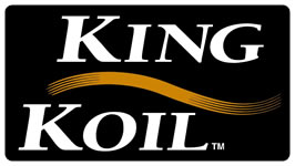logo de la marca king Koil de color negro, naranja y verde