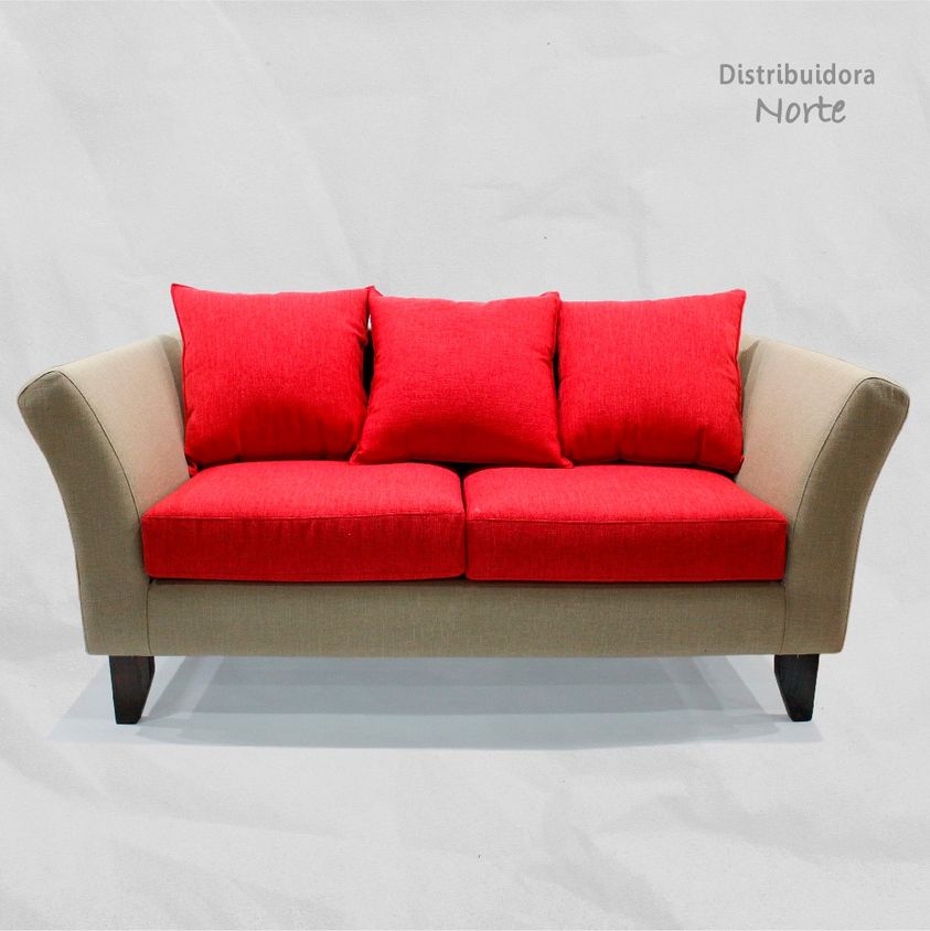 sillon beige y rojo
