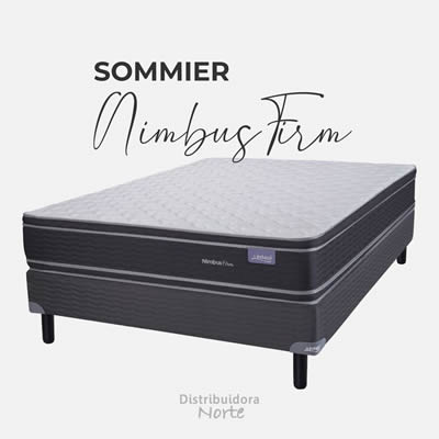 sommier blanco con base gris oscura